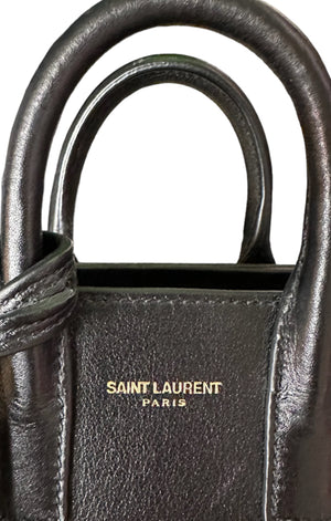 SAINT LAURENT Bag Size: 5.375" x 2.375" x 4.25"; 1.5" drop handle