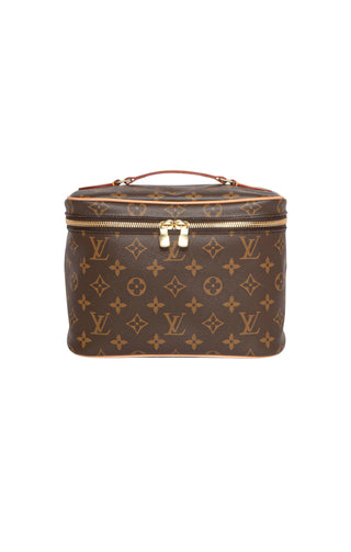 LOUIS VUITTON Cosmetic Bag Size: 9.25" x 5.25" x 6.625"; 1.75" drop handle