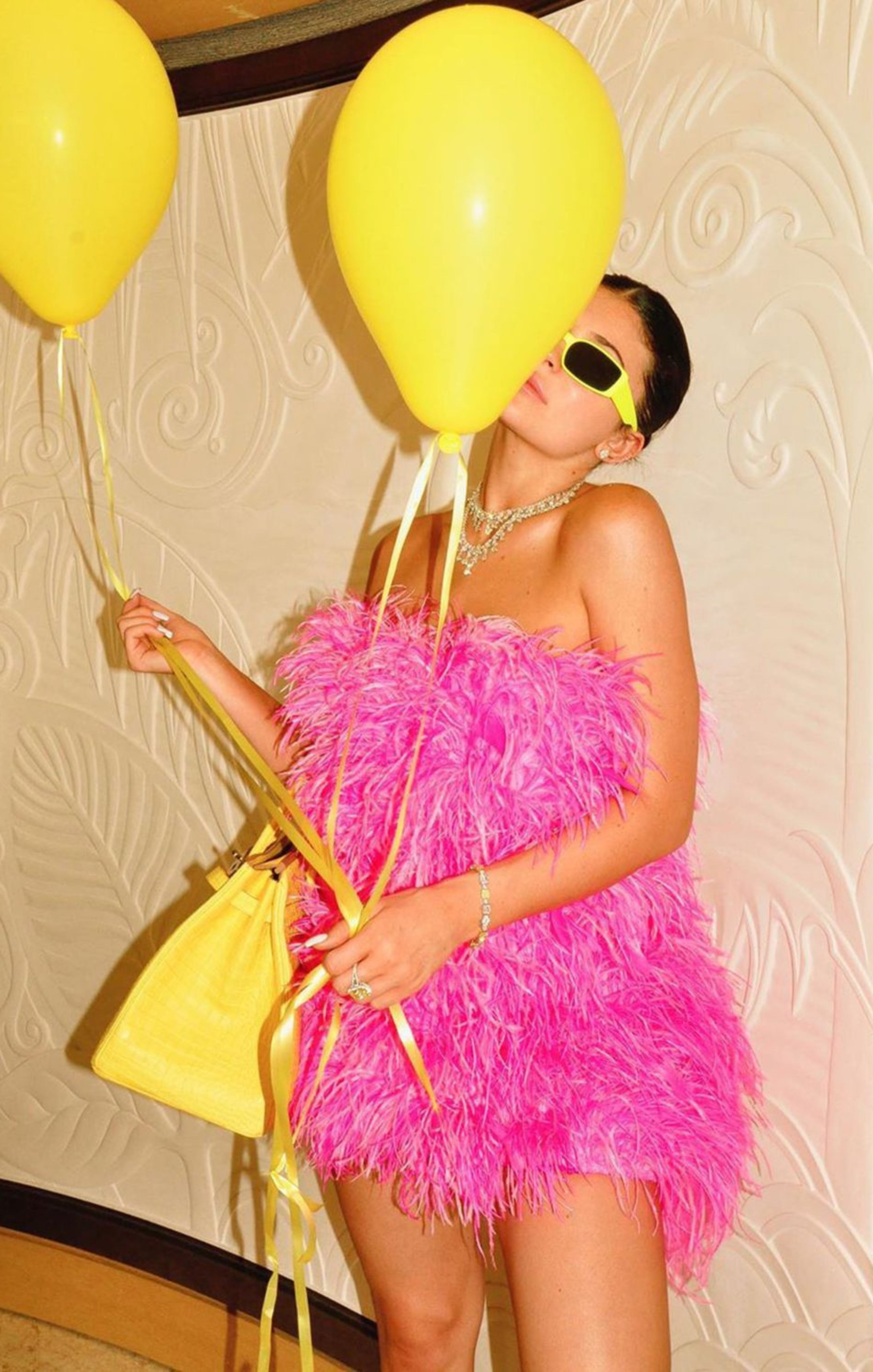 attico pink feather dress The ATTICO Feather-Trimmed Silk Tie-Neck Maxi Dress EU 42 at 1stDibs