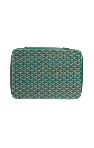 GOYARD (RARE) Portfolio Bag Size: 13.25" x 2.125" x 9.375"; 1.25" drop handle