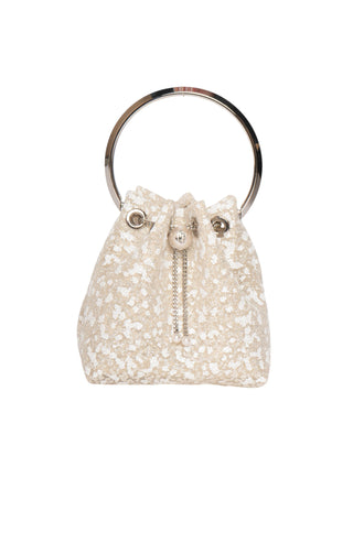 JIMMY CHOO (NEW) Handbag Size: 5.75" x 3.5" x 6"; 3.5" drop handle