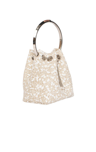 JIMMY CHOO (NEW) Handbag Size: 5.75" x 3.5" x 6"; 3.5" drop handle