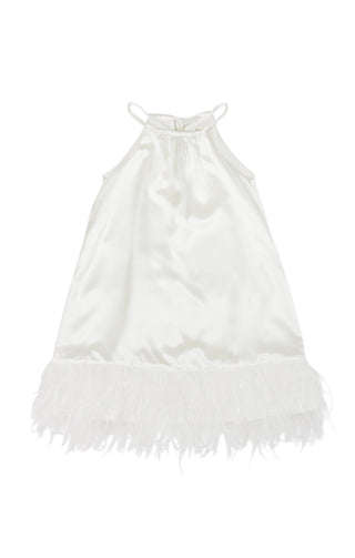cult gaia white dress TAMARA GOWN DIMENSIONAL APPLIQUS REMINISCENT OF TEXTILE LEAVES Cult Gaia - Off White