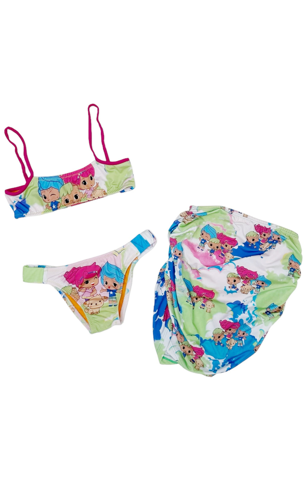 AMIR SLAMA + CHOCOLIX (RARE) 3-Piece Swim Set Size: Bikini - Youth S Skirt - 6 Years