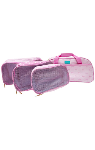 POSH PEANUT x BARBIE Luggage Size: 18" x 9.25" x 9"; 22" strap