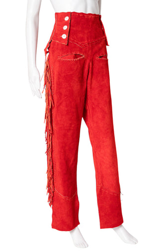 Suede Leather Pants Size: US 26/2