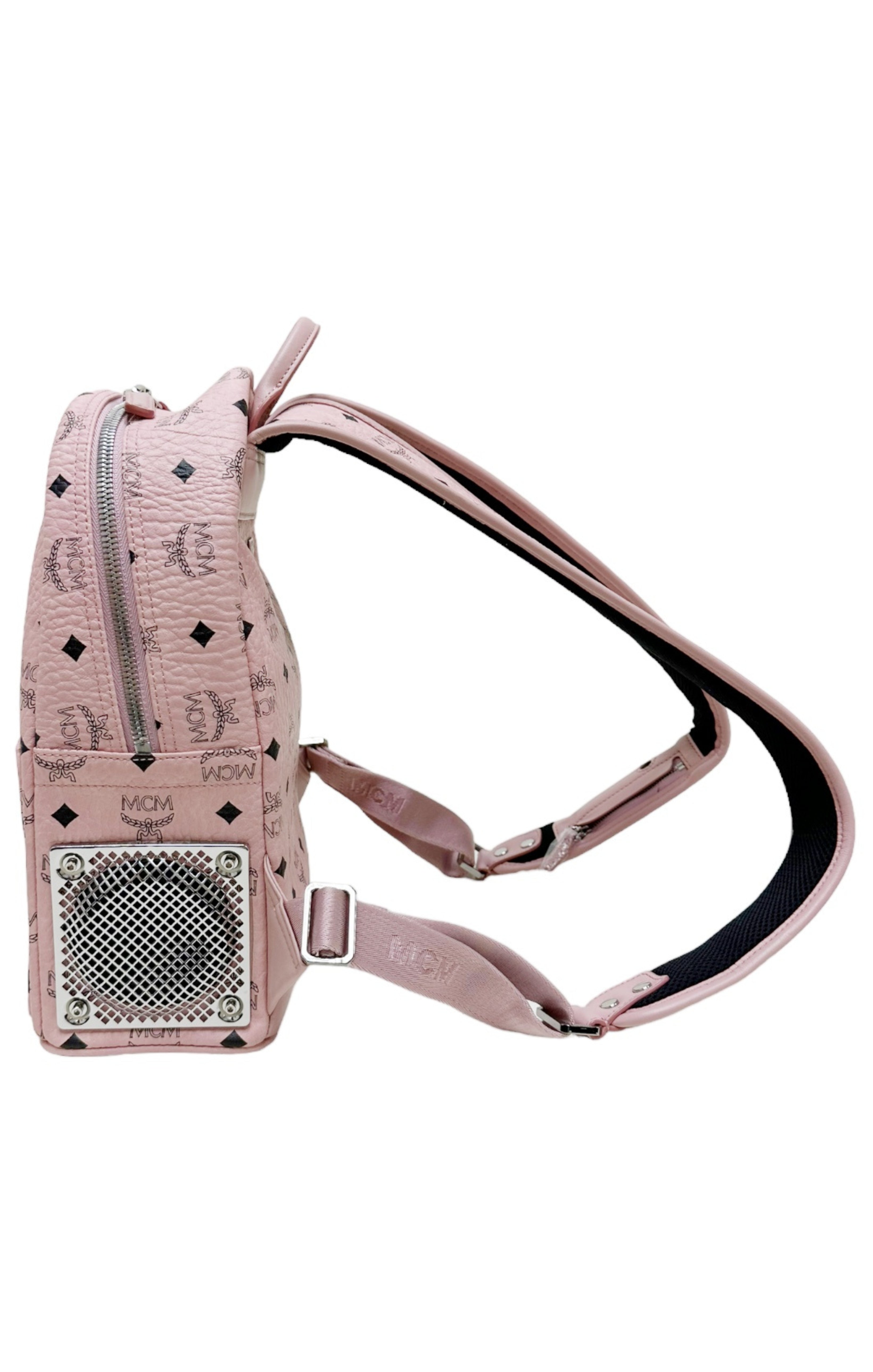 MCM (RARE) Backpack / Speaker Size: 9.25" x 4.375" x 12"; 1.5" drop handle