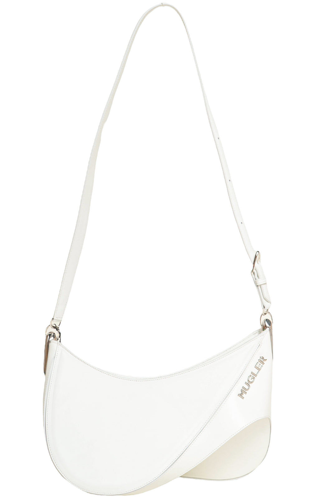MUGLER (NEW) with tags Bag Size: 14" x 7.25" x 11"; 21.5" strap
