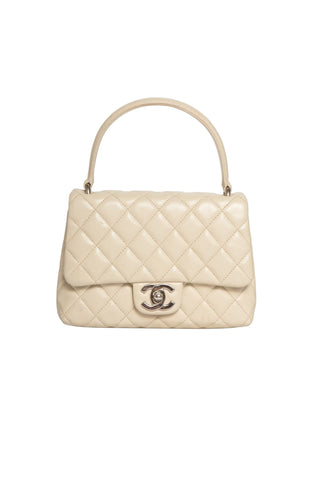 VINTAGE CHANEL (RARE) Handbag Size: 7.625" x 3.25" x 5.5"; 3.25" drop handle