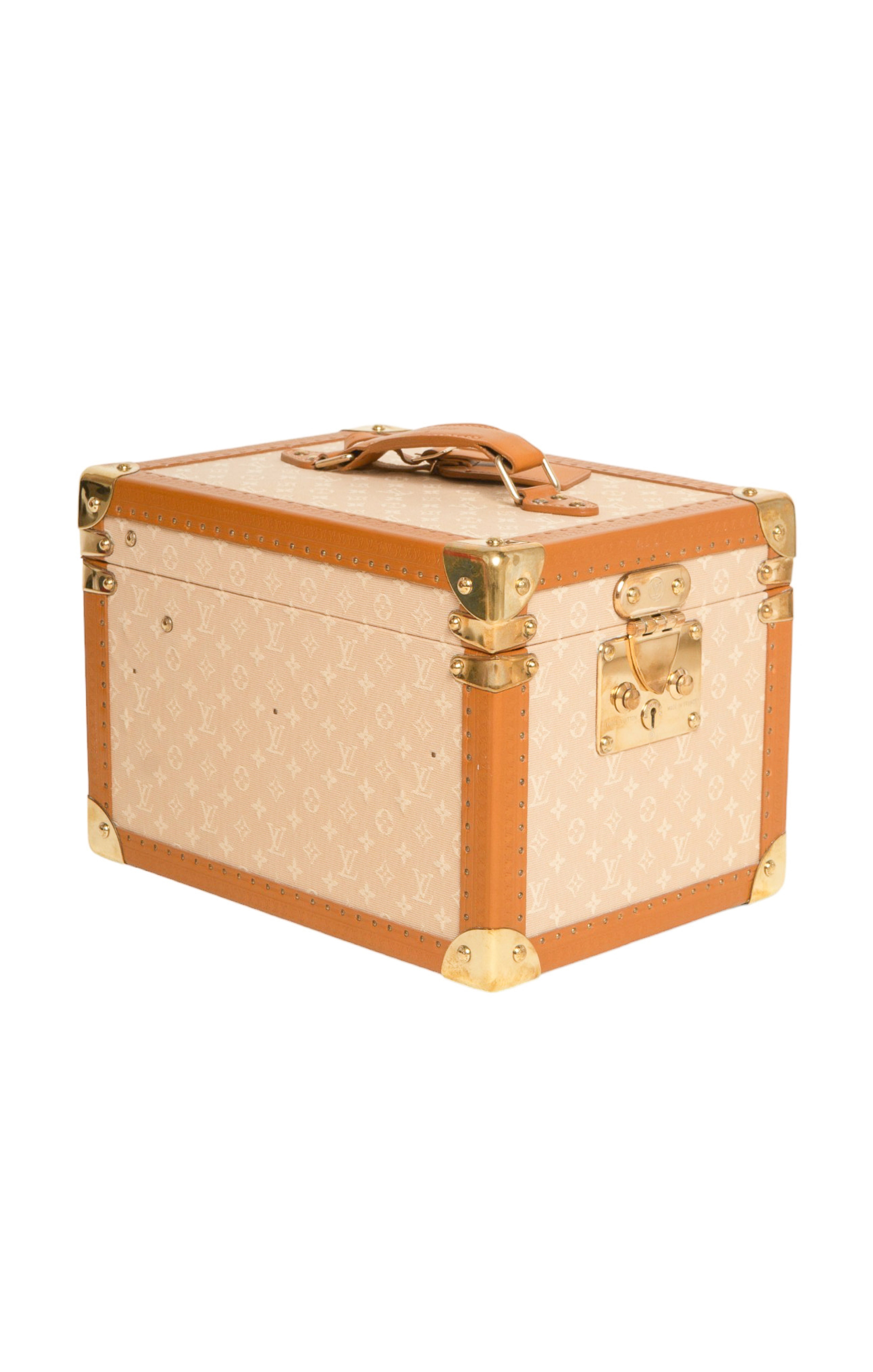 LOUIS VUITTON (RARE) Luggage Size: Bag - 11.75" x 8.5" x 8"; 1.375" drop handle Cosmetic box - 7.25" x 6.25" x 2.75"; 1.25" drop handle