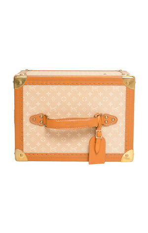 LOUIS VUITTON (RARE) Luggage Size: Bag - 11.75" x 8.5" x 8"; 1.375" drop handle Cosmetic box - 7.25" x 6.25" x 2.75"; 1.25" drop handle