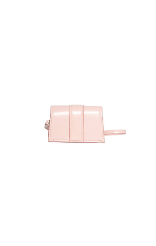 JACQUEMUS Change Purse Size: 3.5" x 1.5" x 2.125"; 6.5" drop handle