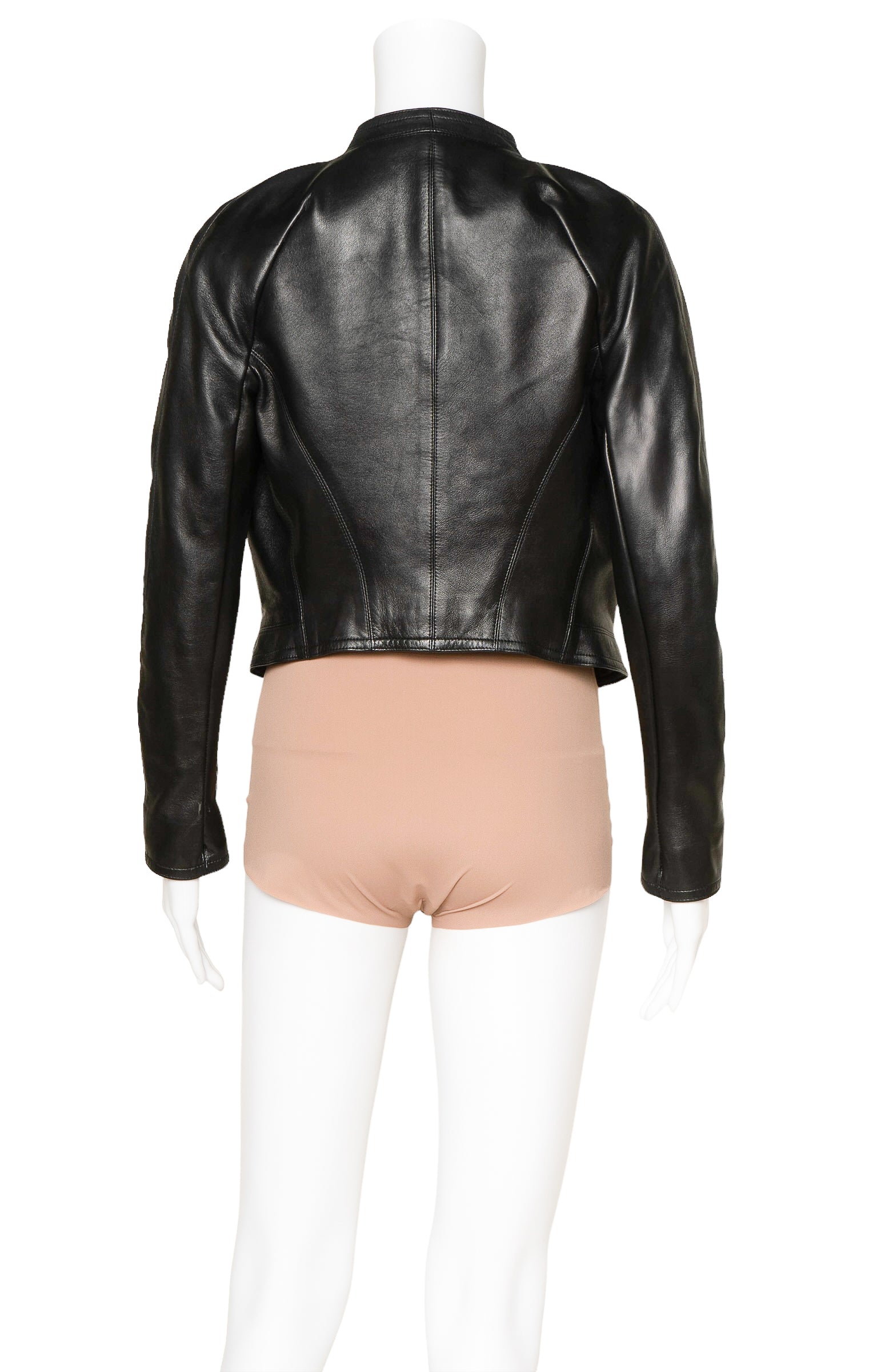 Cropped leather jacket in black - Alaia