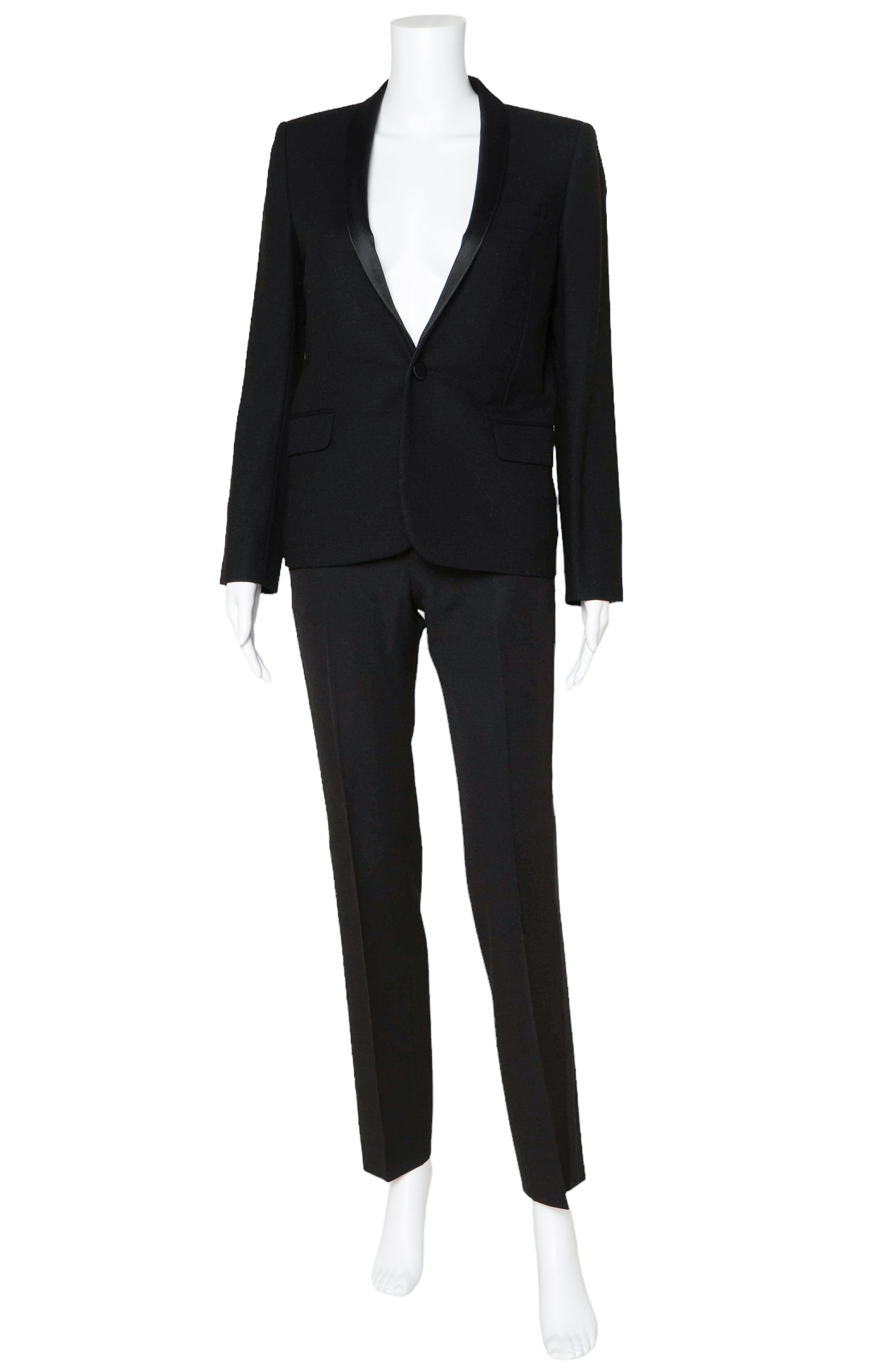 SAINT LAURENT (RARE) Suit Size: Jacket - FR 36 / Comparable to US 2-4 Pants - FR 34 / Comparable to US 0-2