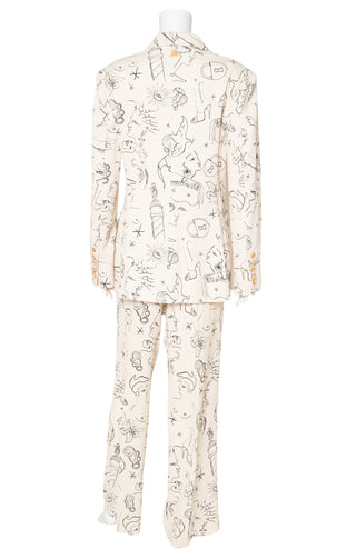 SCHIAPARELLI (RARE) Suit Size: Jacket - FR 44 / Comparable to US 10-12, Pants - FR 42 / Comparable to US 8-10