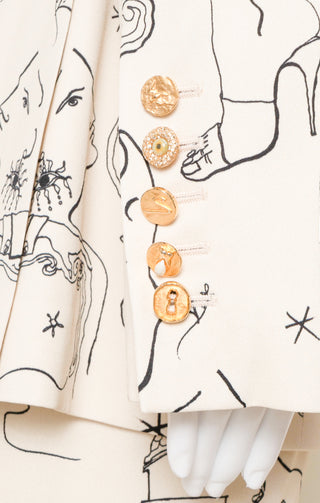SCHIAPARELLI (RARE) Suit Size: Jacket - FR 44 / Comparable to US 10-12, Pants - FR 42 / Comparable to US 8-10