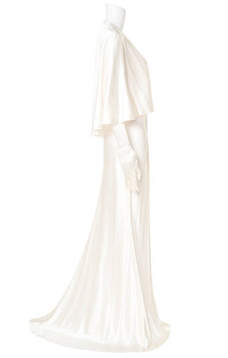 MONIQUE LHUILLIER COLLECTION (RARE) Dress & Gloves Set Size: Dress - US 8 Gloves - OSFM