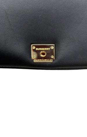 NEW Burberry Black Embossed Logo Leather Wallet on Chain Crossbody
