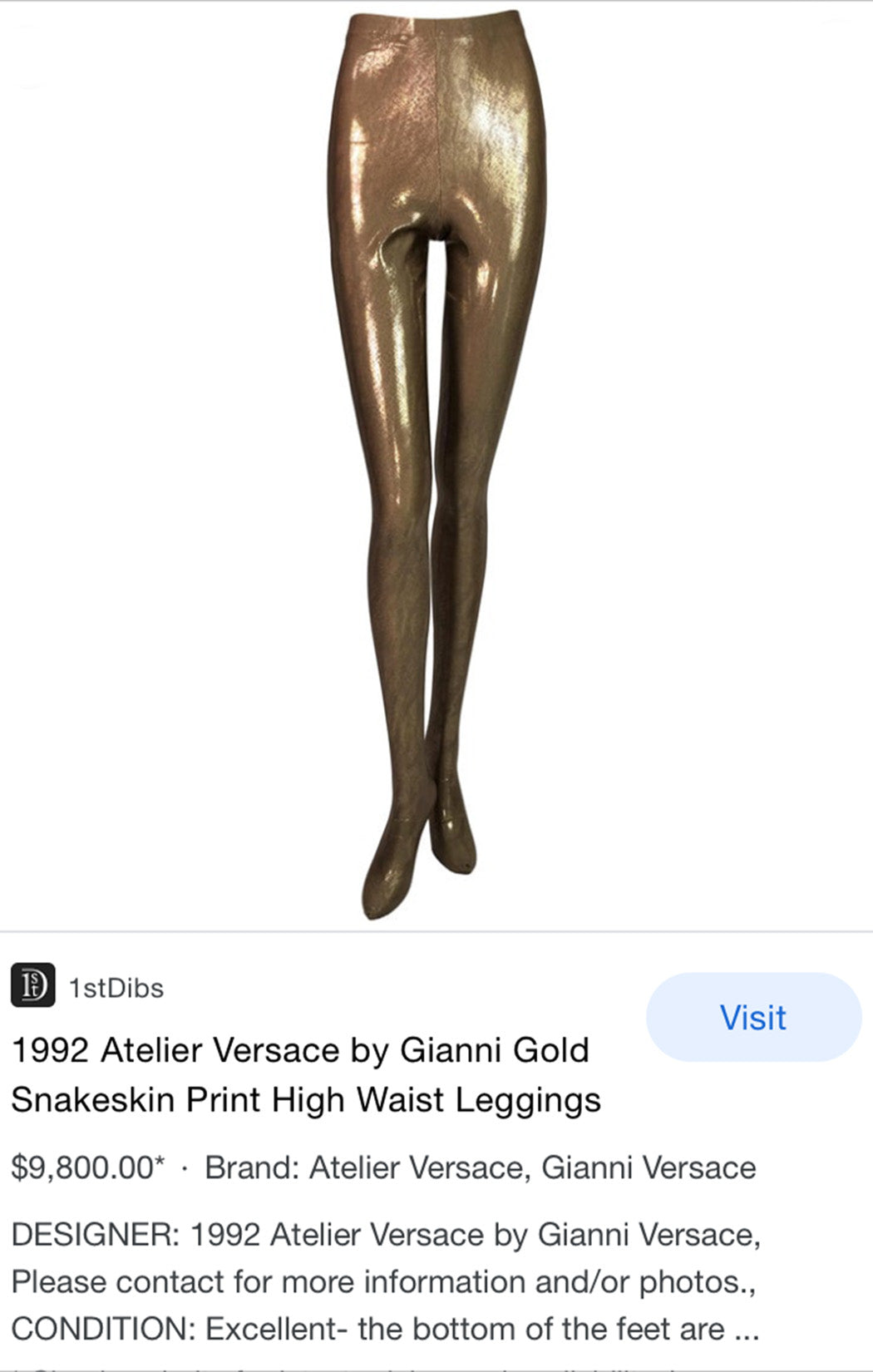 Gianni Versace 90s Opera print leggings size Italy 42