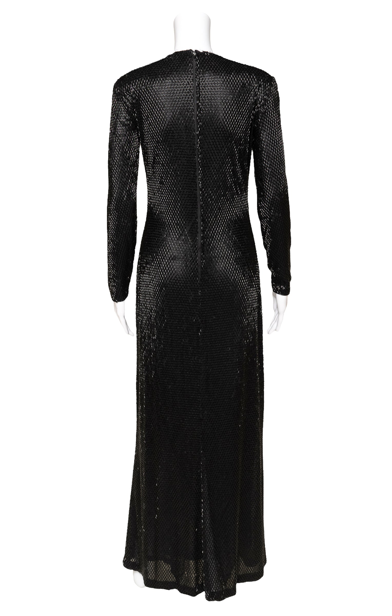 VINTAGE CALVIN KLEIN COLLECTION Full Length Black Beaded Dress Size: L Kardashian Kloset VINTAGE CALVIN KLEIN COLLECTION Full Length Black Beaded Dress Size: L Kardashian Kloset