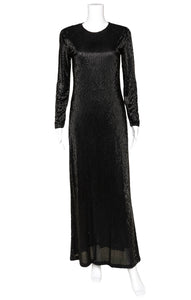 VINTAGE CALVIN KLEIN COLLECTION Full Length Black Beaded Dress ...
